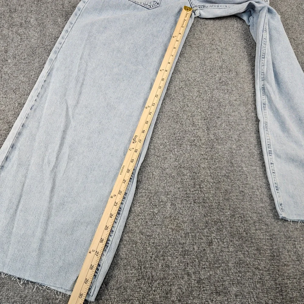 Lucky Brand Womens Wide Leg Utility Drawstring Jeans Light Wash Raw Hem Small